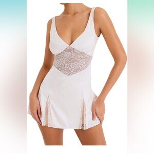 White Satin Bodycon‎ Slip Dress Mini